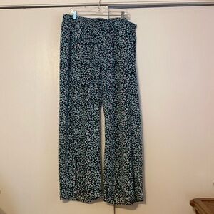 Navy blue floral palazzo pants